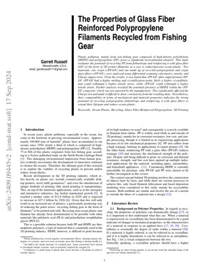 PDF Document Cover - Properties of Glass Fiber Reinforced Polypropylene Filaments Recycled from Fishing Gear
