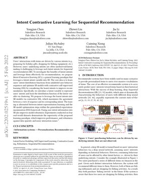 PDF Document Cover - Intent Contrastive Learning for Sequential Recommendation: A Novel Self-Supervised Approach